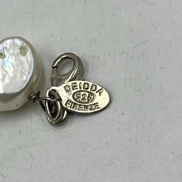 Deidda Firenze Italy Yellow White Baroque Pearl Bracelet Sterling Silver 8.25 - Picture 5 of 10